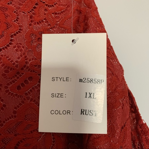 Plus Size Floral Lace Formal Dress - Picture 8 of 11